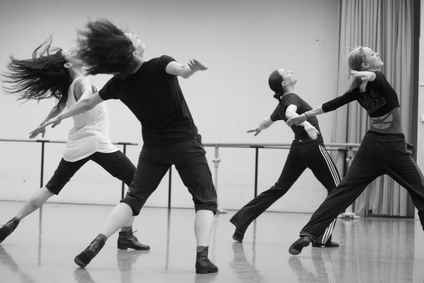 Aurélia Bellet, Charlotte Ranson, Sae Eun Park et Juliette Hilaire en répétition, Palais Garnier, 2018 