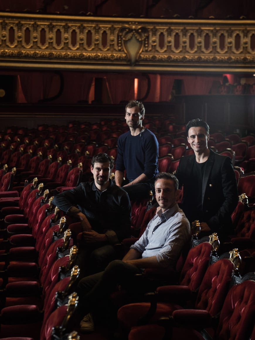 Simon Valastro, Nicolas Paul, Bruno Bouché, Sébastien Bertaud, dans la salle du Palais Garnier