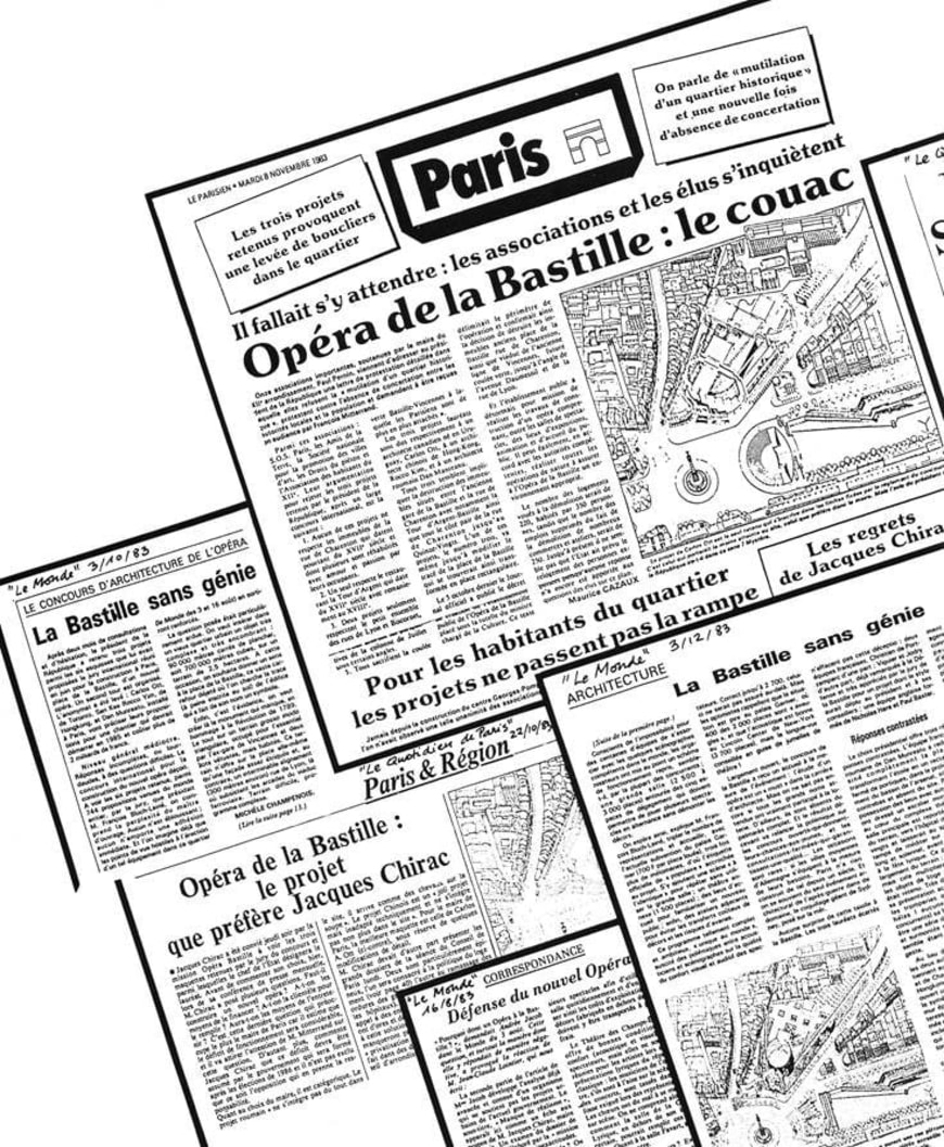 Extraits de presse (Le Monde, Le Parisien, Le Quotidien de Paris), novembre 1983