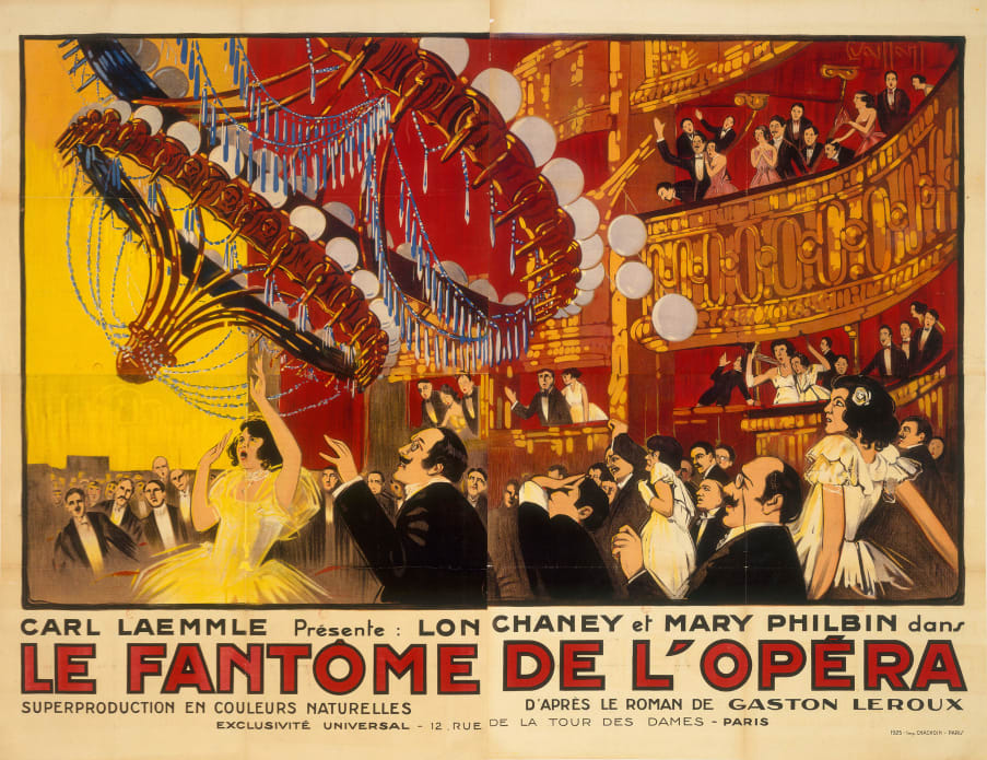 Poster for “The Phantom of the Opera,” a film by Julian Rupert. 1925, based on Gaston Leroux.