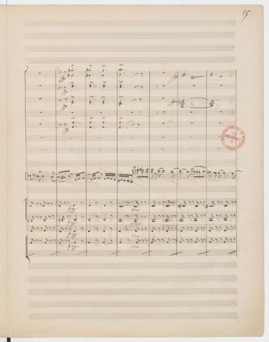 Camille Saint-Saëns, Introduction et Rondo capriccioso, op. 28, pour violon et orchestre, 1863, manuscrit autographe BnF, département de la Musique

