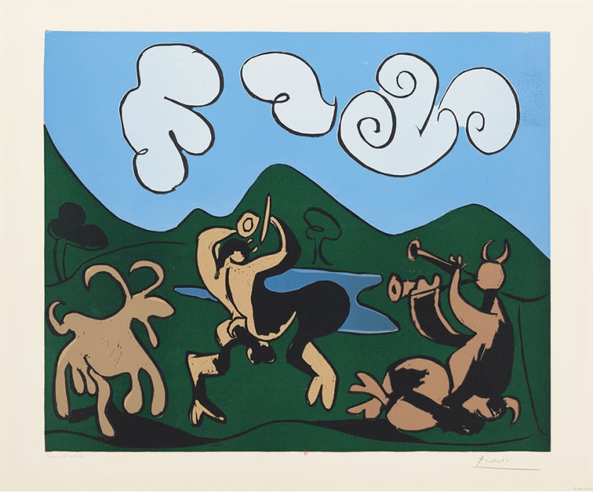 Pablo Picasso, Faunes et chèvres, 1959
linogravure en couleurs
BnF, Estampes et photographie