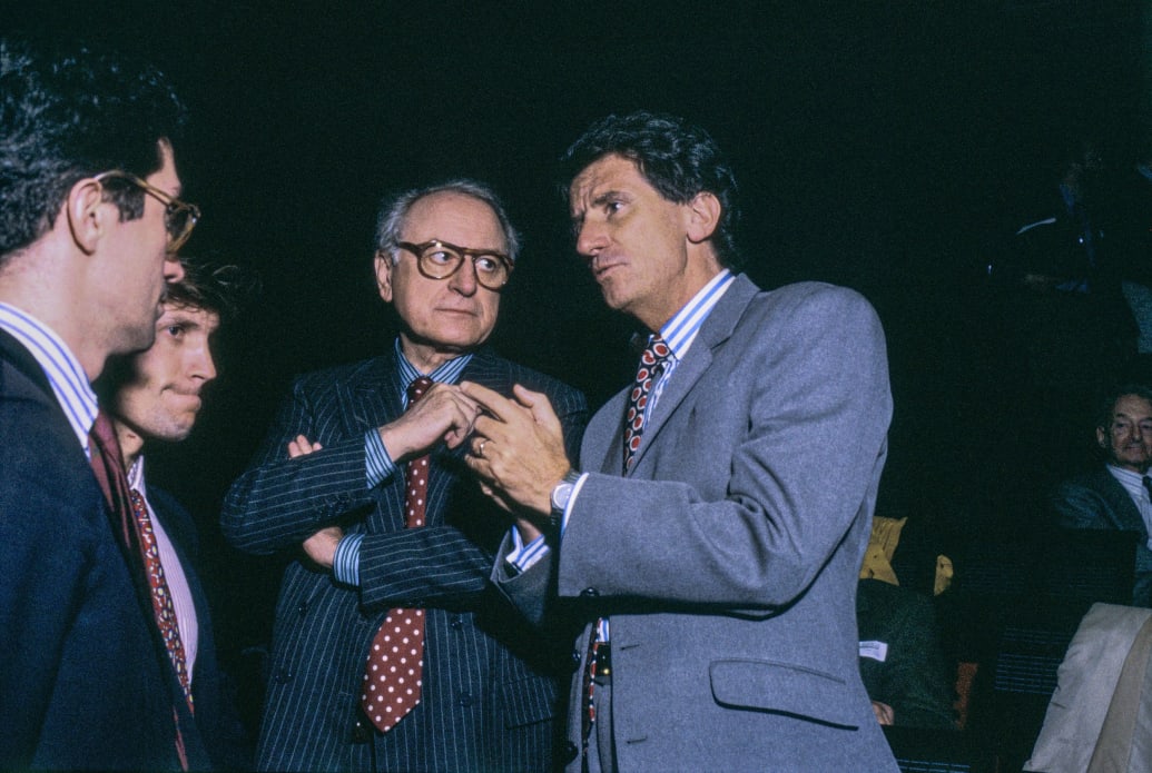 Pierre Bergé, président de l’Opéra et Jack Lang, ministre de la Culture