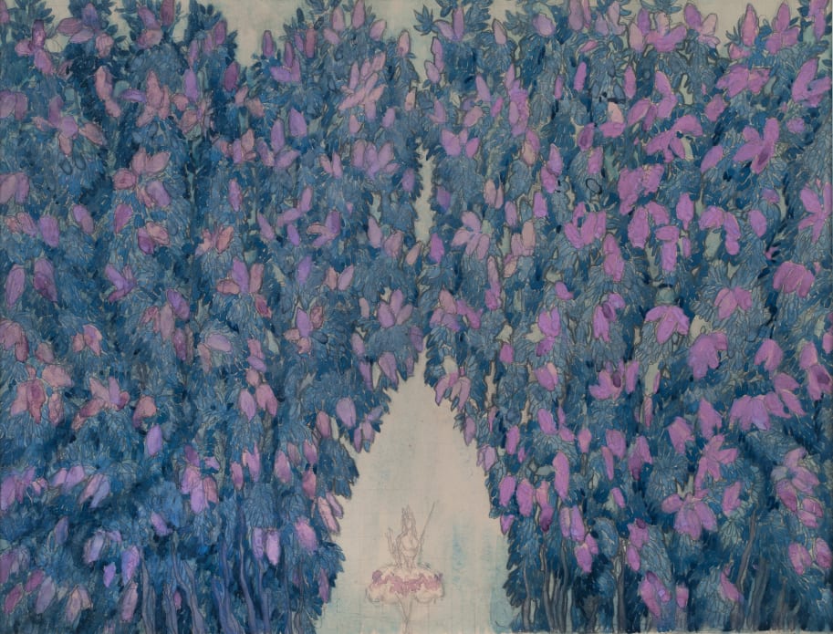 Dessin de costume pour la fée des lilas dans 