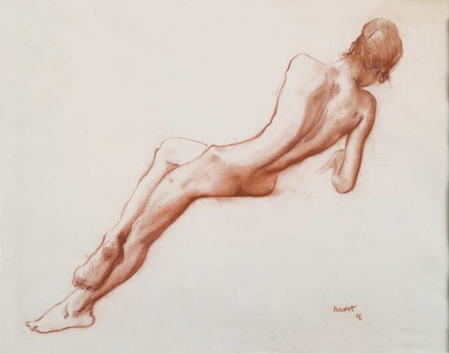 Étude de nu : dos d’Ida Rubinstein, 1916. Crayon, gouache et aquarelle. Collection particulière