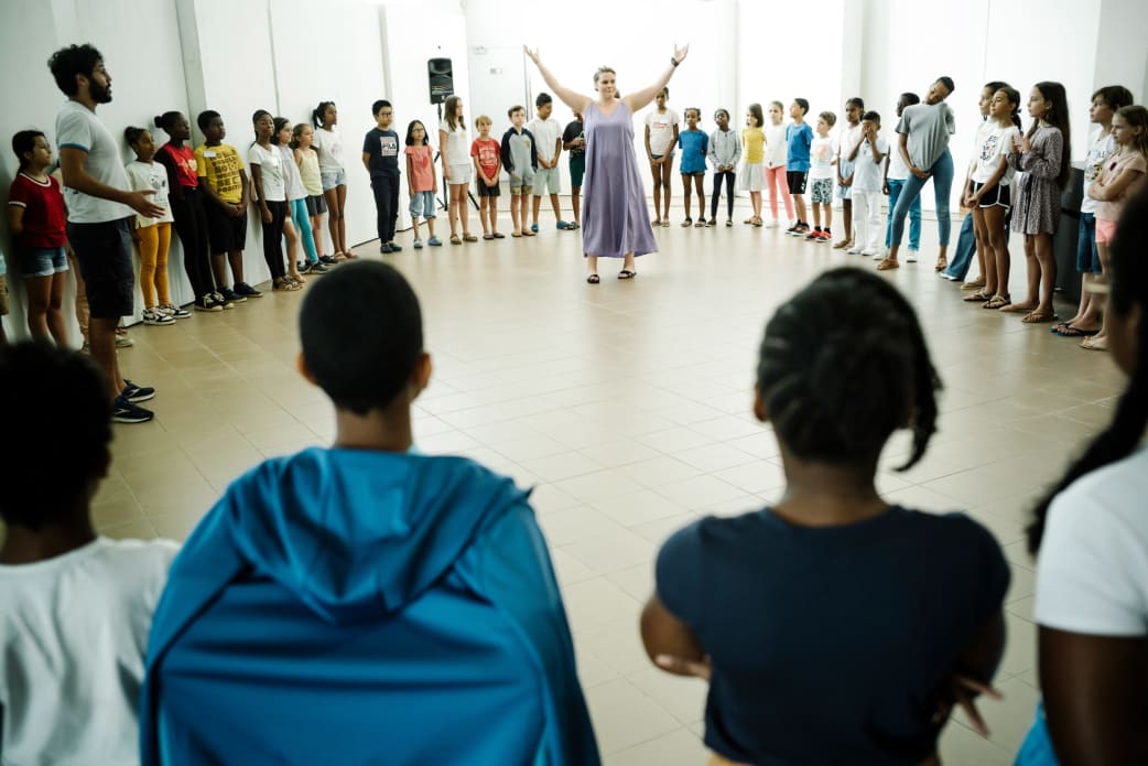 Atelier de Marie Andrée Bouchard Lesieur et Timothée Varon au Conservatoire de Musique, danse et Théâtre de Guyane (CMGDT)