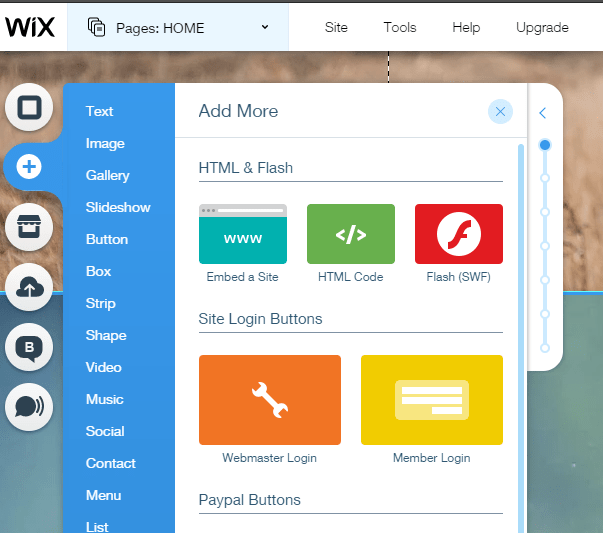 wix dashboard