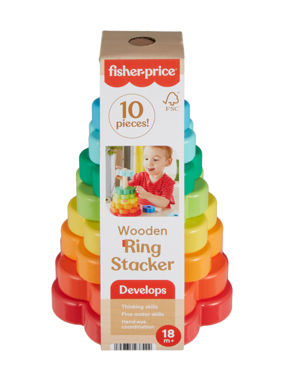 FISHER-PRICE puinen rengaspinoaja