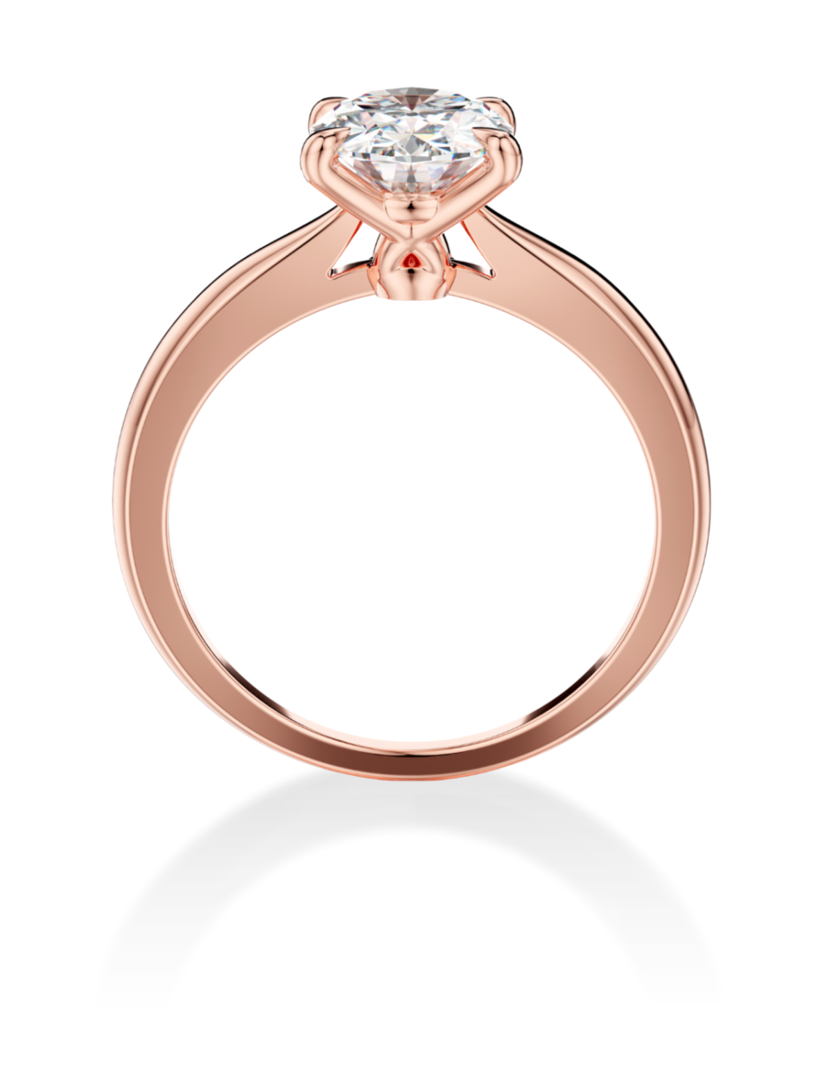 Moon N' Back Sormus 0.50-3.00ct Briljantti Ruusukulta