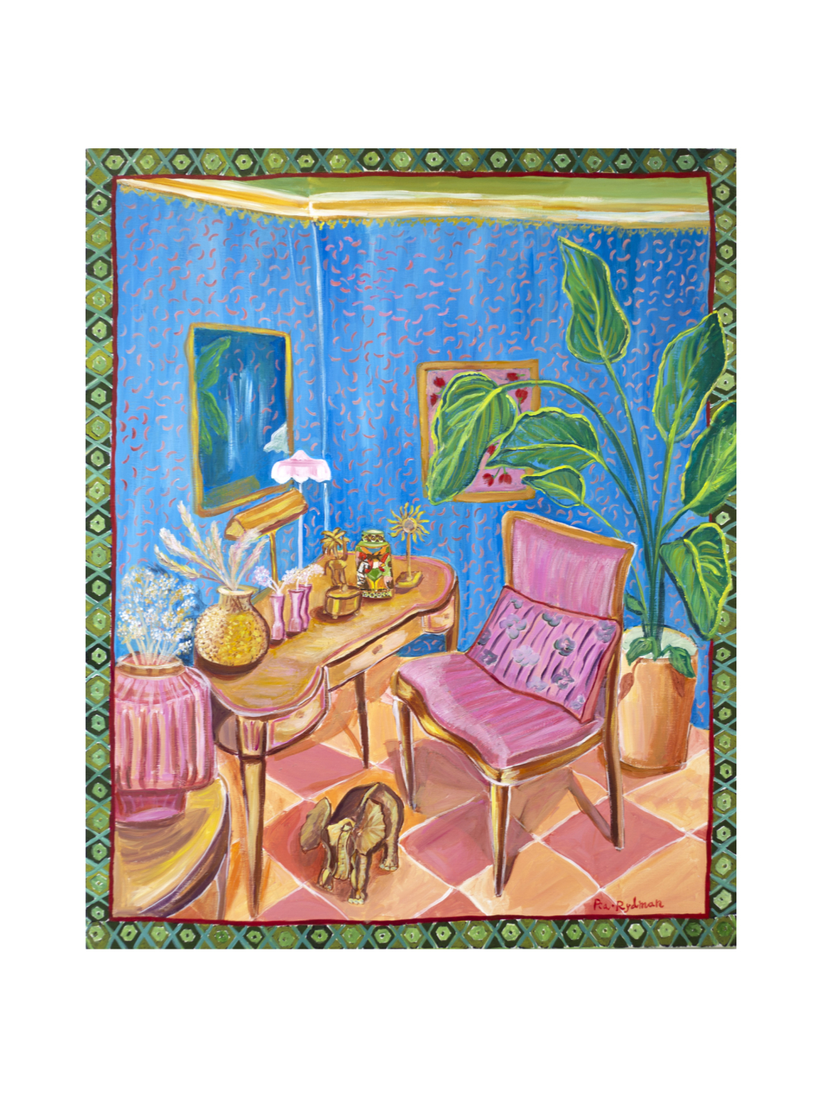 "Unelmien olohuone", akryylimaalaus 100x80 cm, Pia Rydman