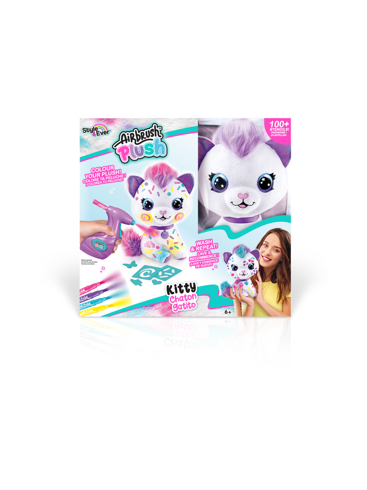 AIRBRUSH PLUSH Pehmokissanpentu ja kynäruisku, 25 cm
