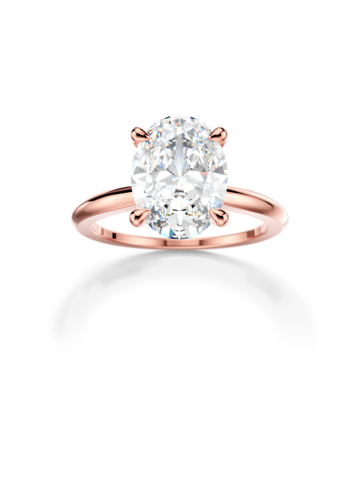 Moon N' Back Sormus 0.50-3.00ct Ovaali Ruusukulta