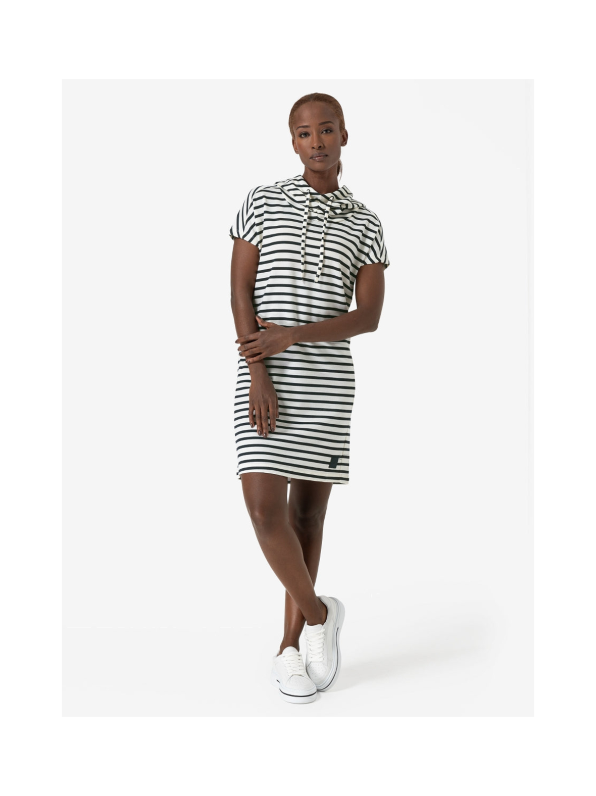 W FUNNEL STRIPE BIO DRESS