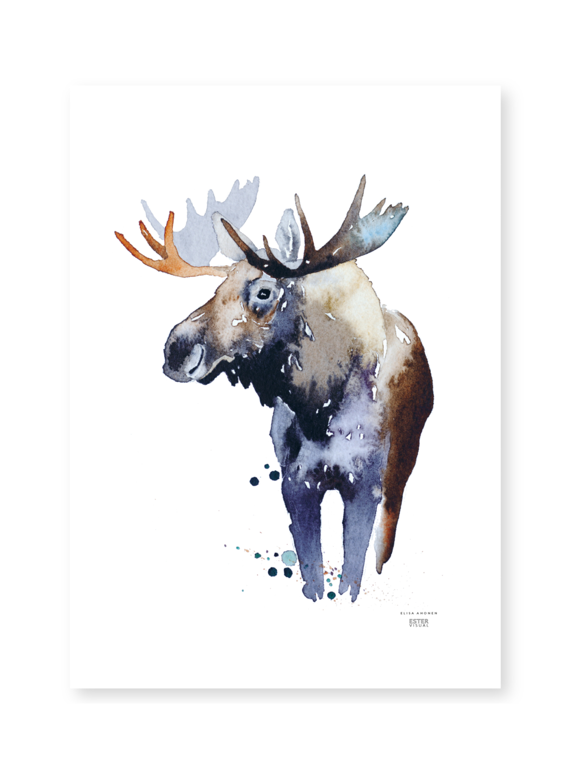 Juliste Kruunupää hirvi 50x70 cm