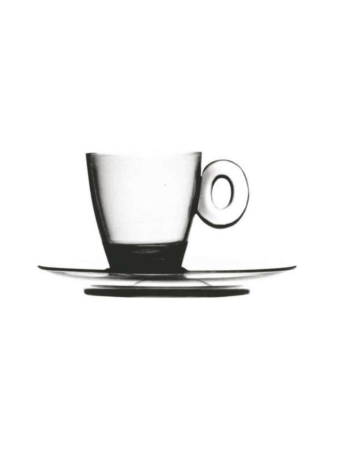 Policarbonato-espressokuppi ja aluslautanen