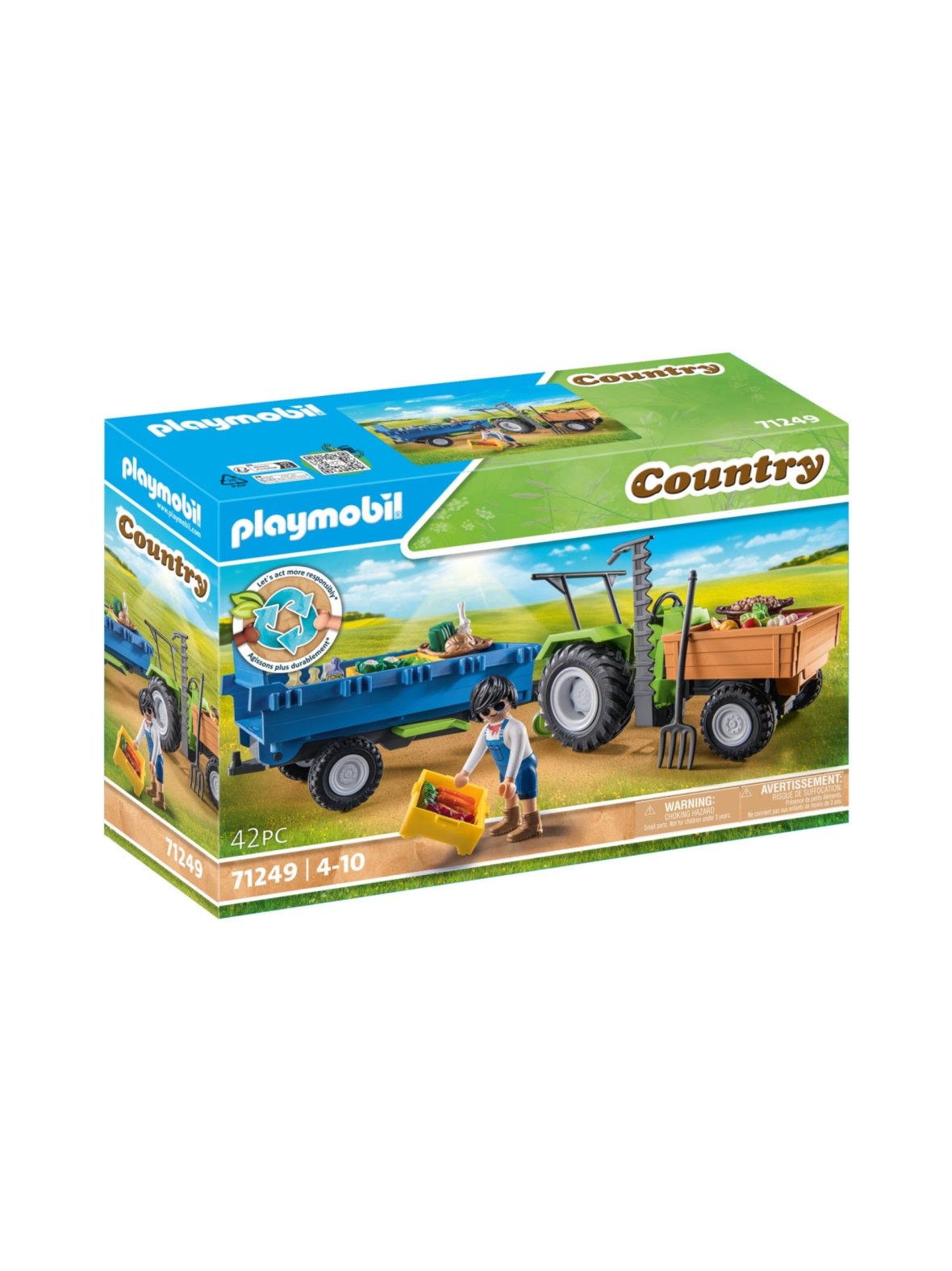 PLAYMOBIL Traktori ja perävaunu 71249