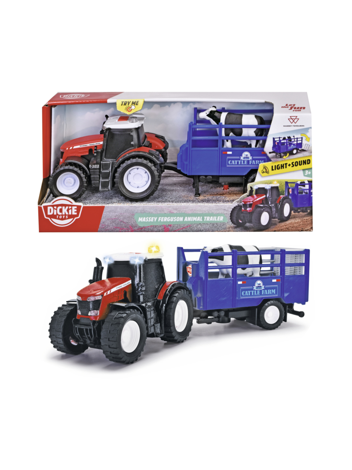DICKIE TOYS eläinkuljetustraktori, 30 cm