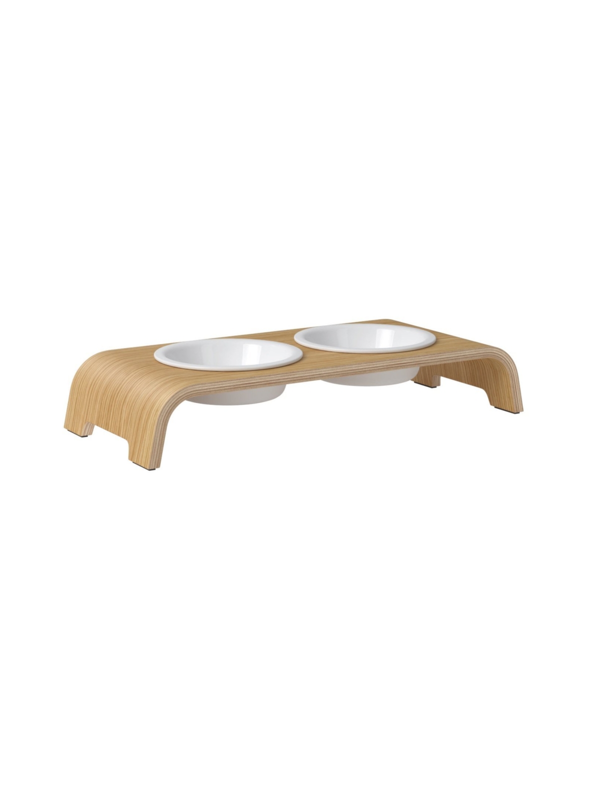 dogBar® Classic korotettu ruokakuppiteline - Vaalea tammi