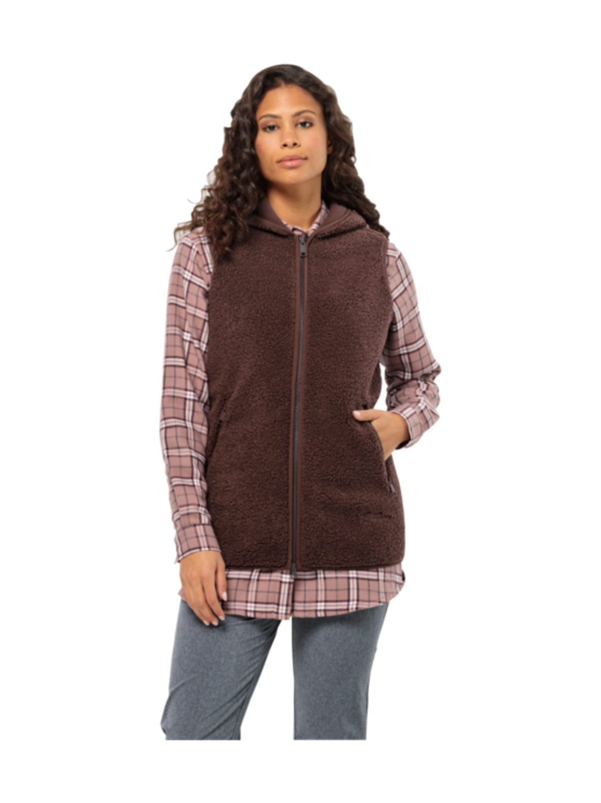 HIGH CURL LONG VEST W