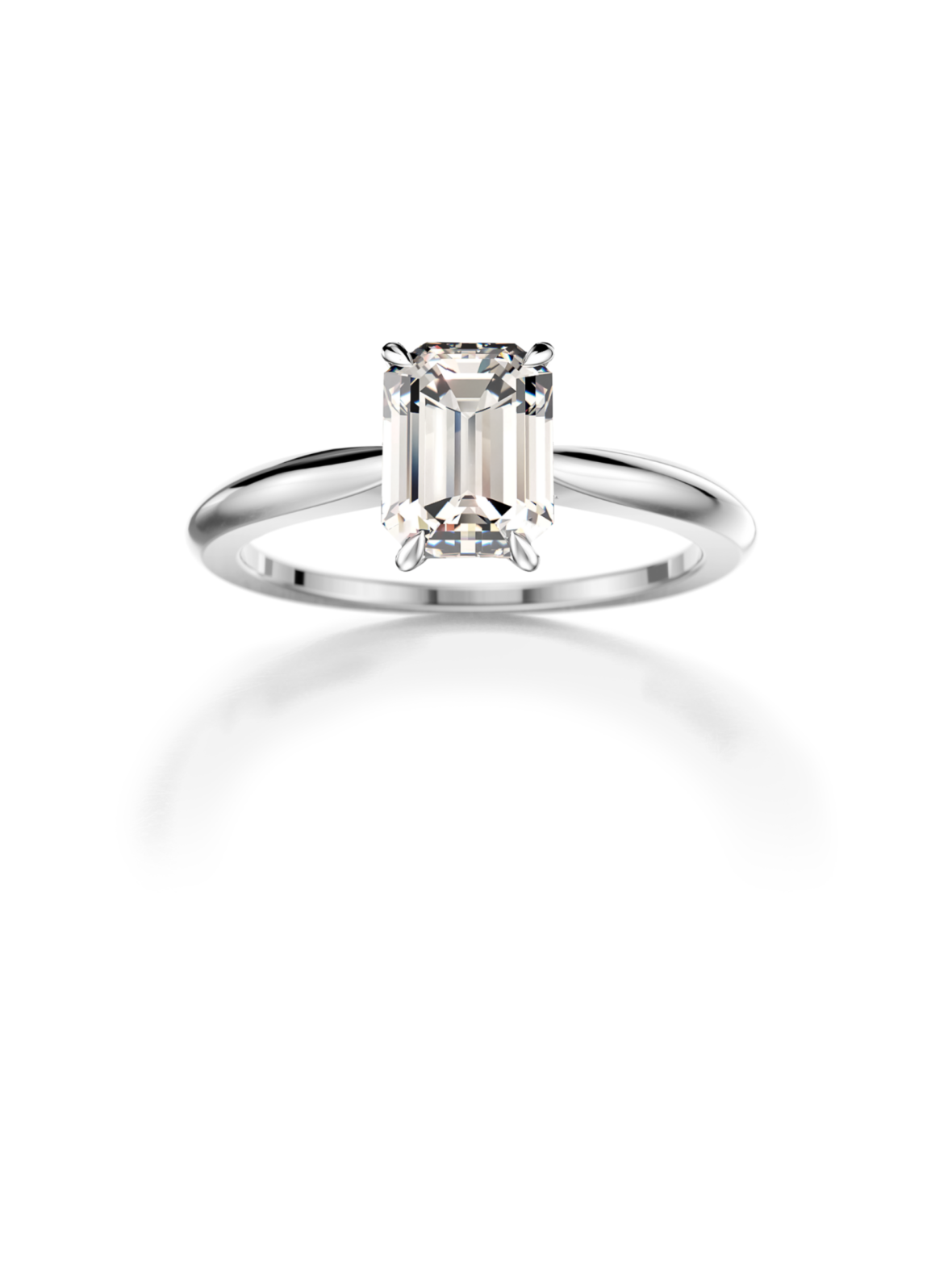 Moon n' back sormus 0.50-3.00ct emerald valkokulta