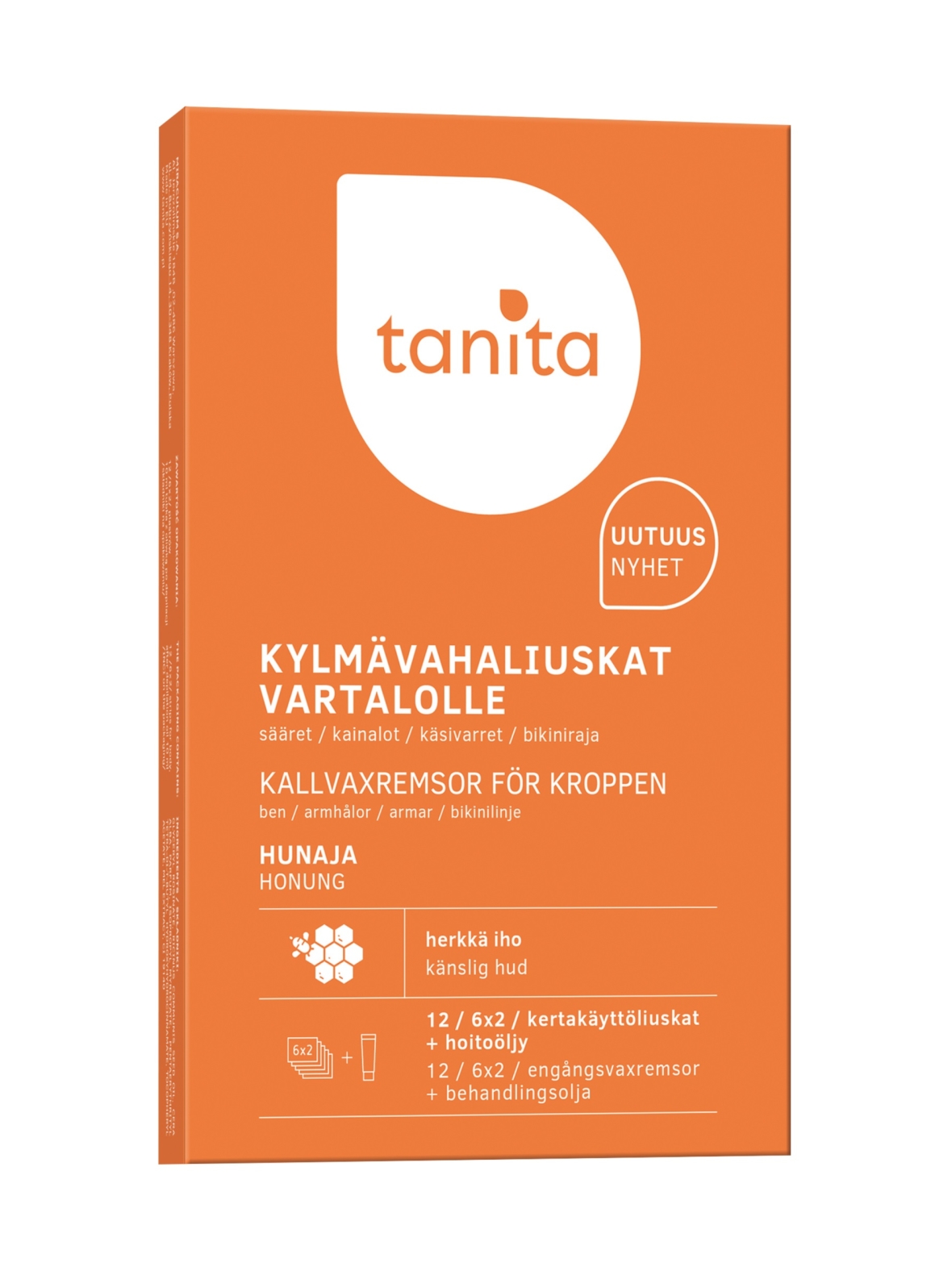 Tanita Body wax strips hunaja -kylmävahaliuskat vartalolle 12kpl