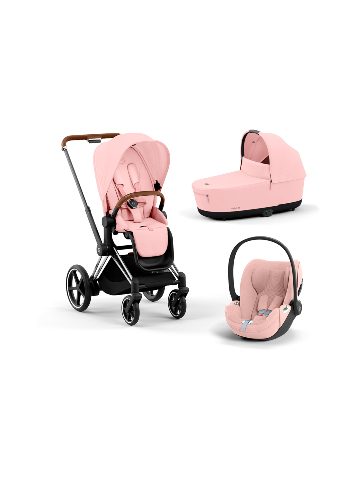 CYBEX Cybex epriam yhdistelmävaunut ja turvakaukalo (chrome/brown)