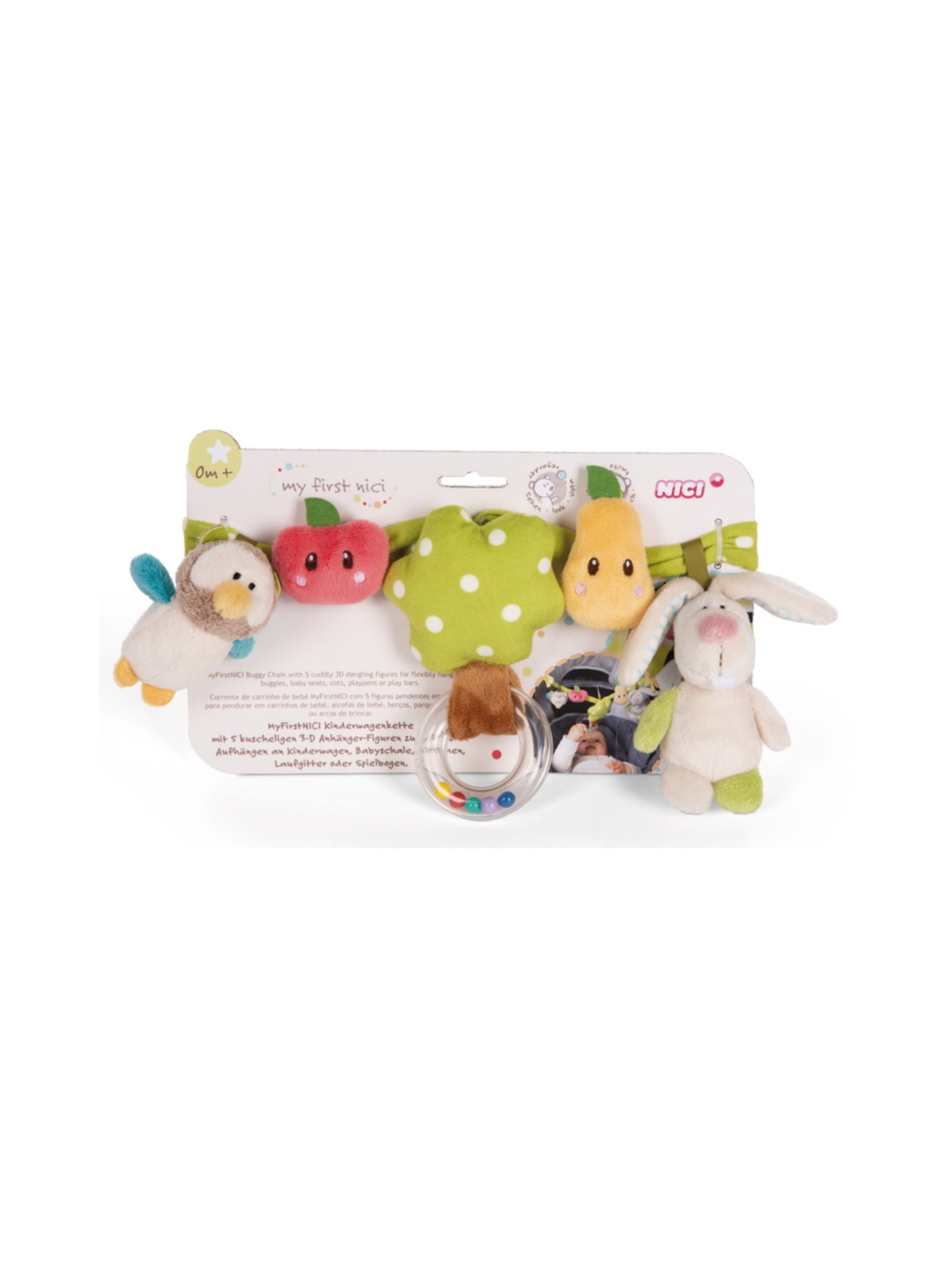 NICI Vaunulelu Helistinketju pupu ja pöllö, 40 cm