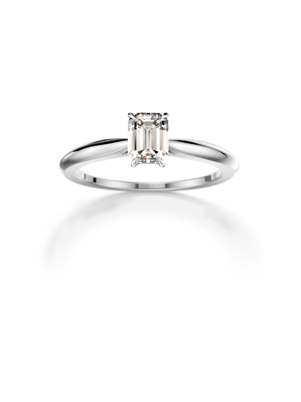 Moon n' back sormus 0.50-3.00ct emerald valkokulta