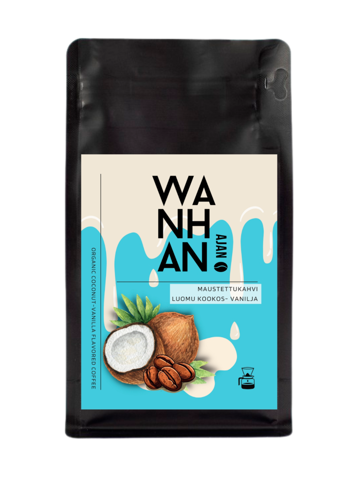 WANHAN AJAN Maustettukahvi Luomu Kookos-Vanilja 130g