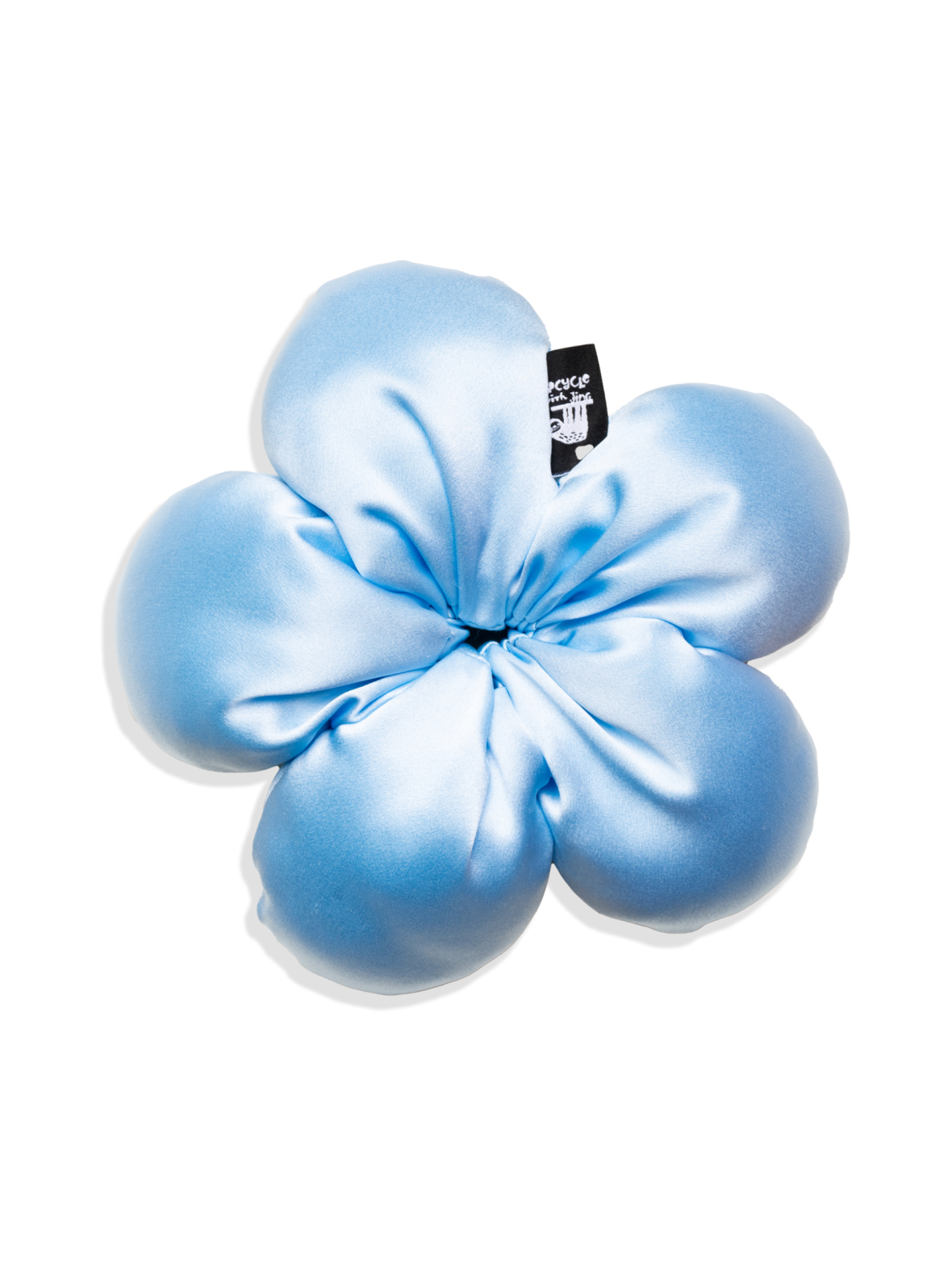 Flower silk scrunchie -hiusdonitsi - vaaleansininen