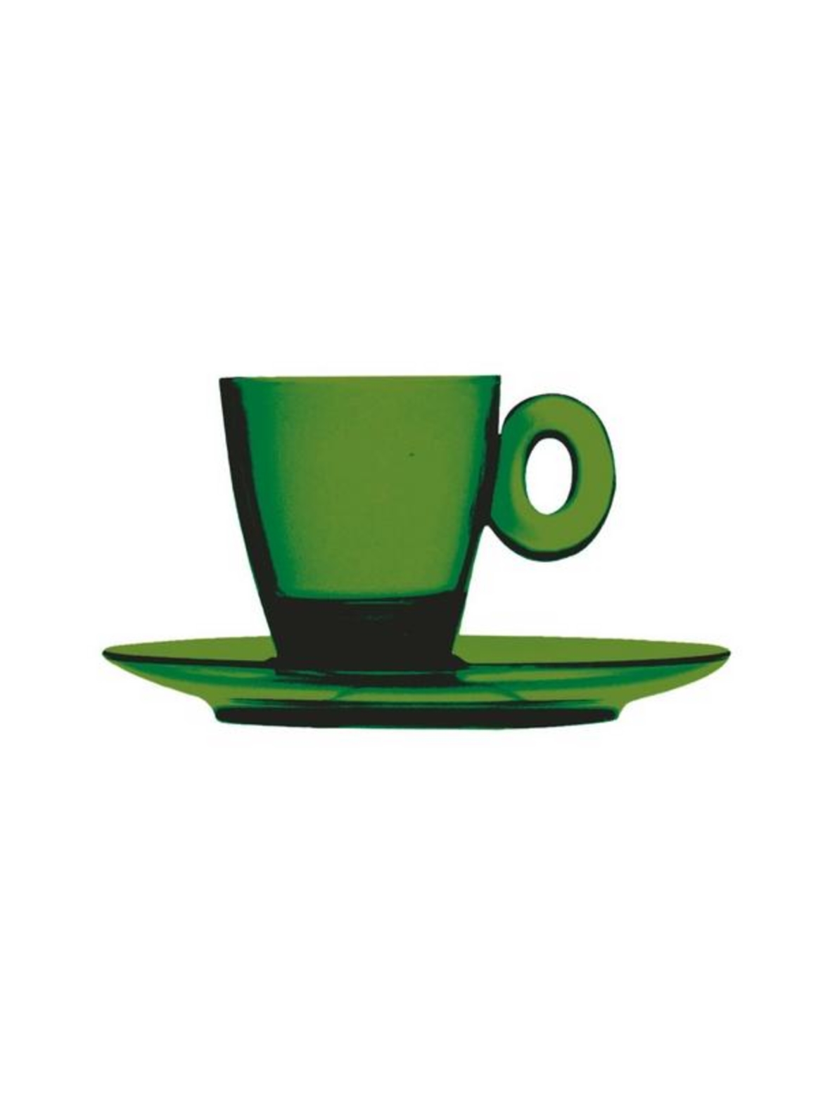 Policarbonato-espressokuppi ja aluslautanen
