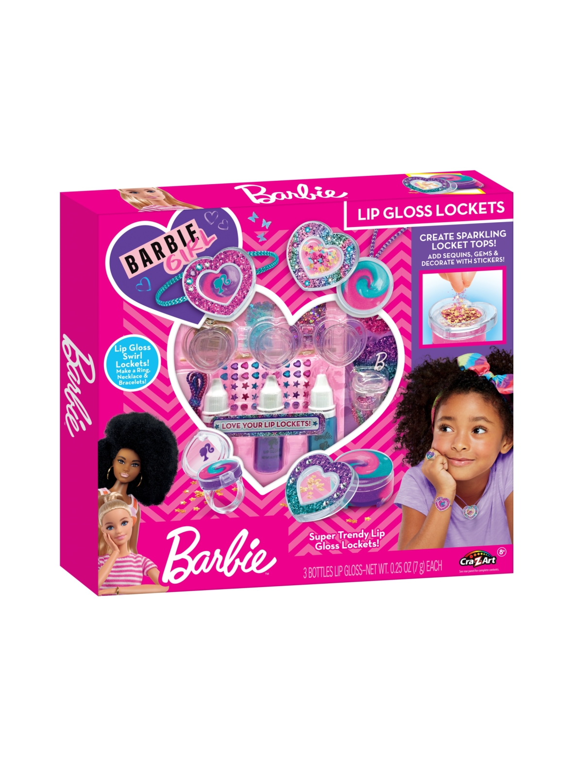 BARBIE Huulikiiltomedaljongit Kimaltelevat sydänkävyt