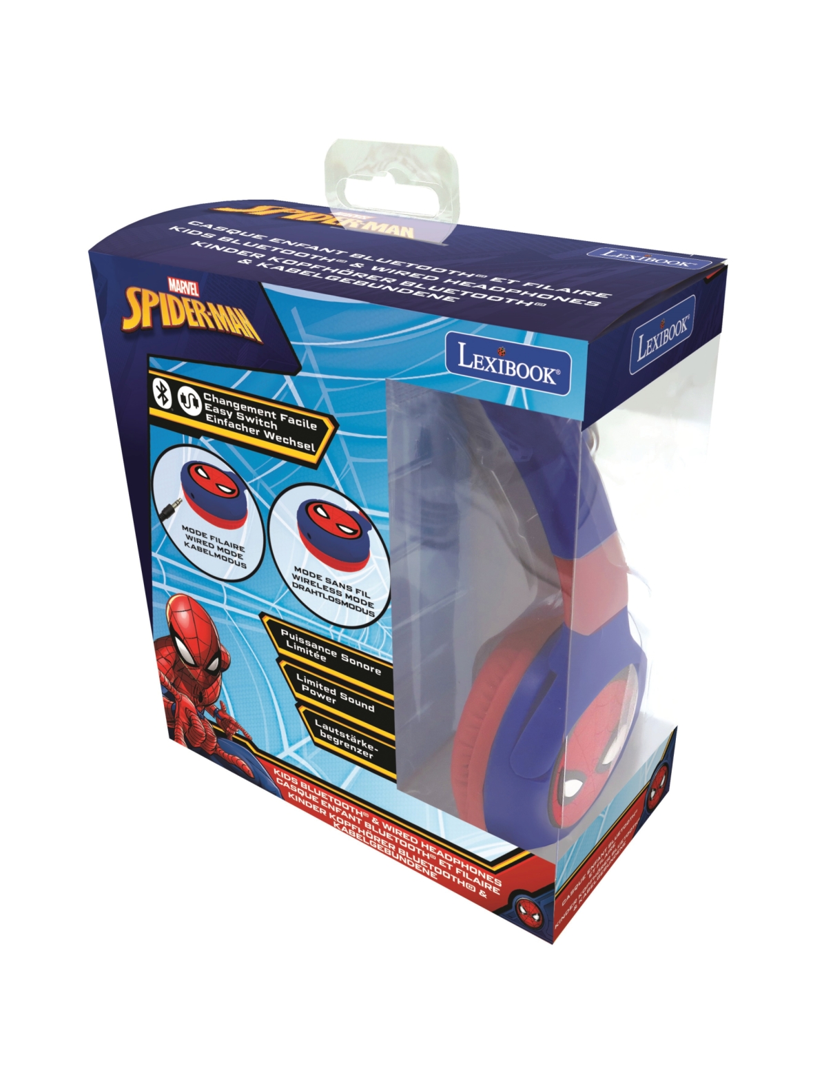 SPIDER-MAN taitettavat 2in1 Bluetooth kuulokkeettaitettavat kuulokkeet äänenvoimakkuuden rajoittimella