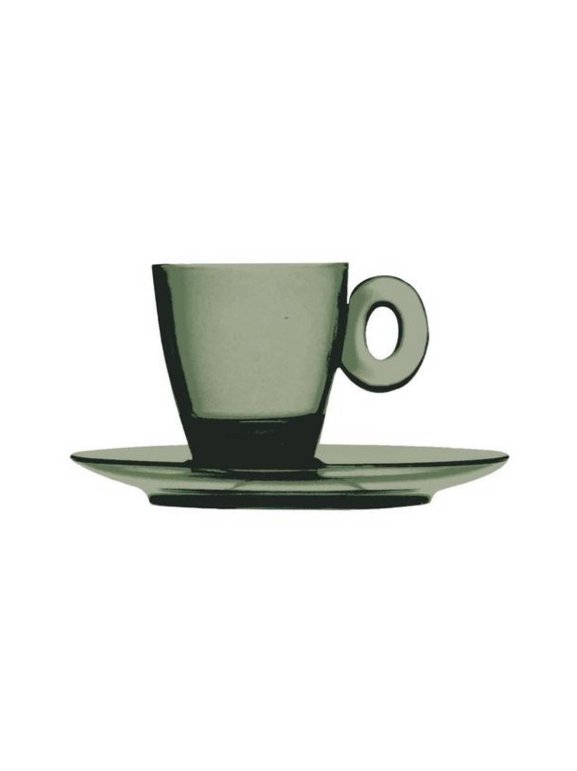Policarbonato-espressokuppi ja aluslautanen