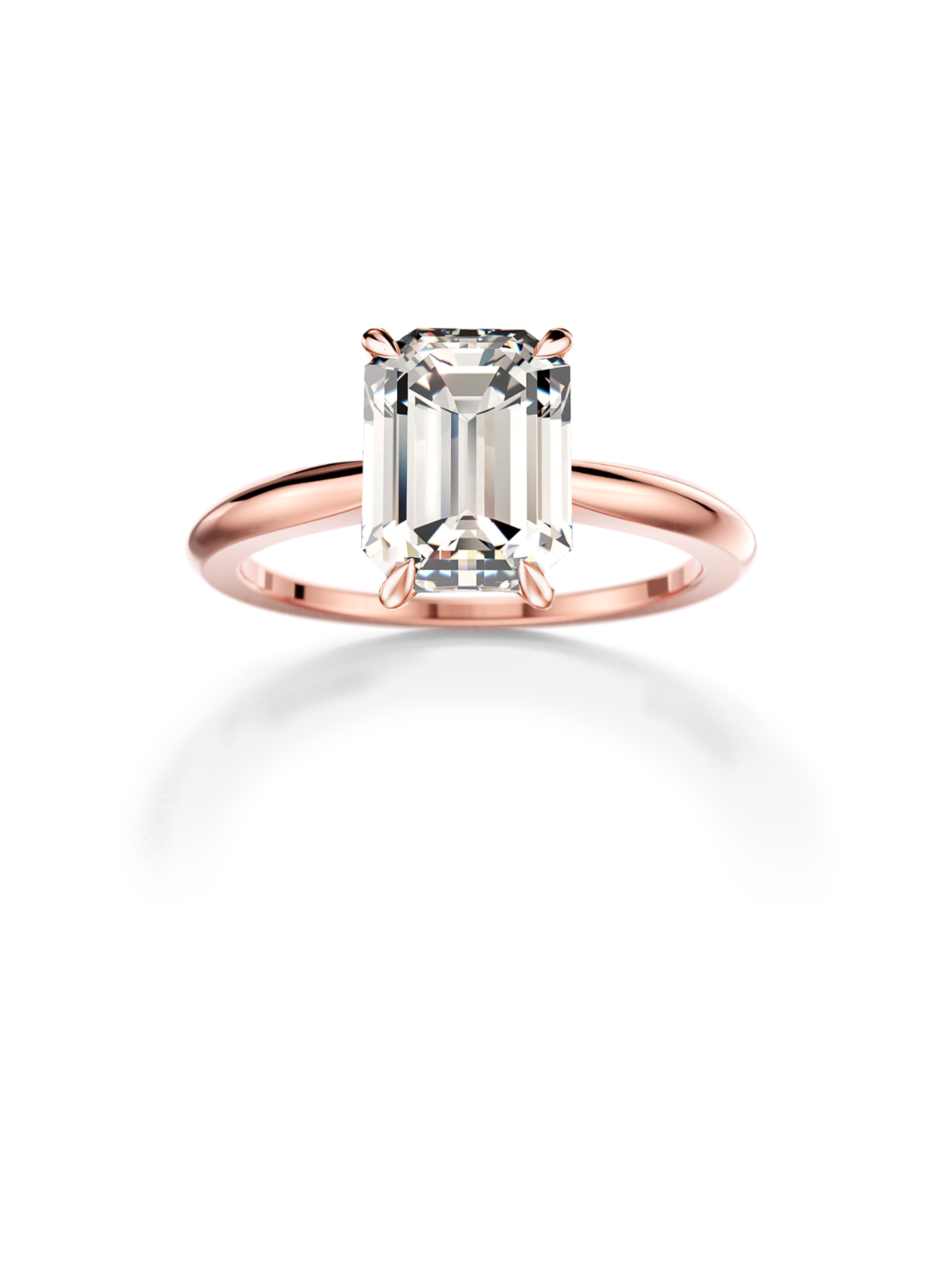 Moon N' Back Sormus 0.50-3.00ct Emerald Ruusukulta