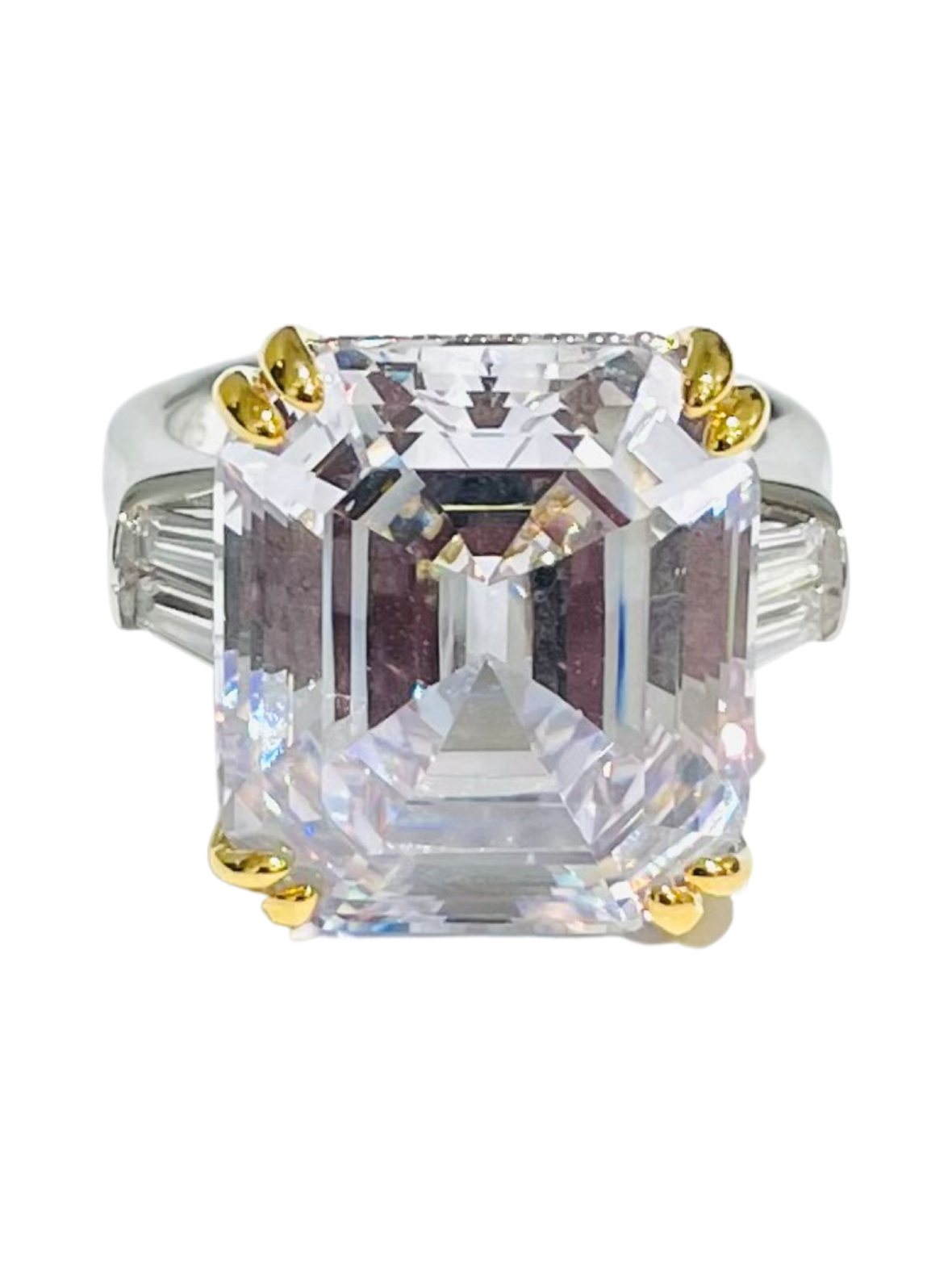 Fancy clear ascher-cut ring 16x14