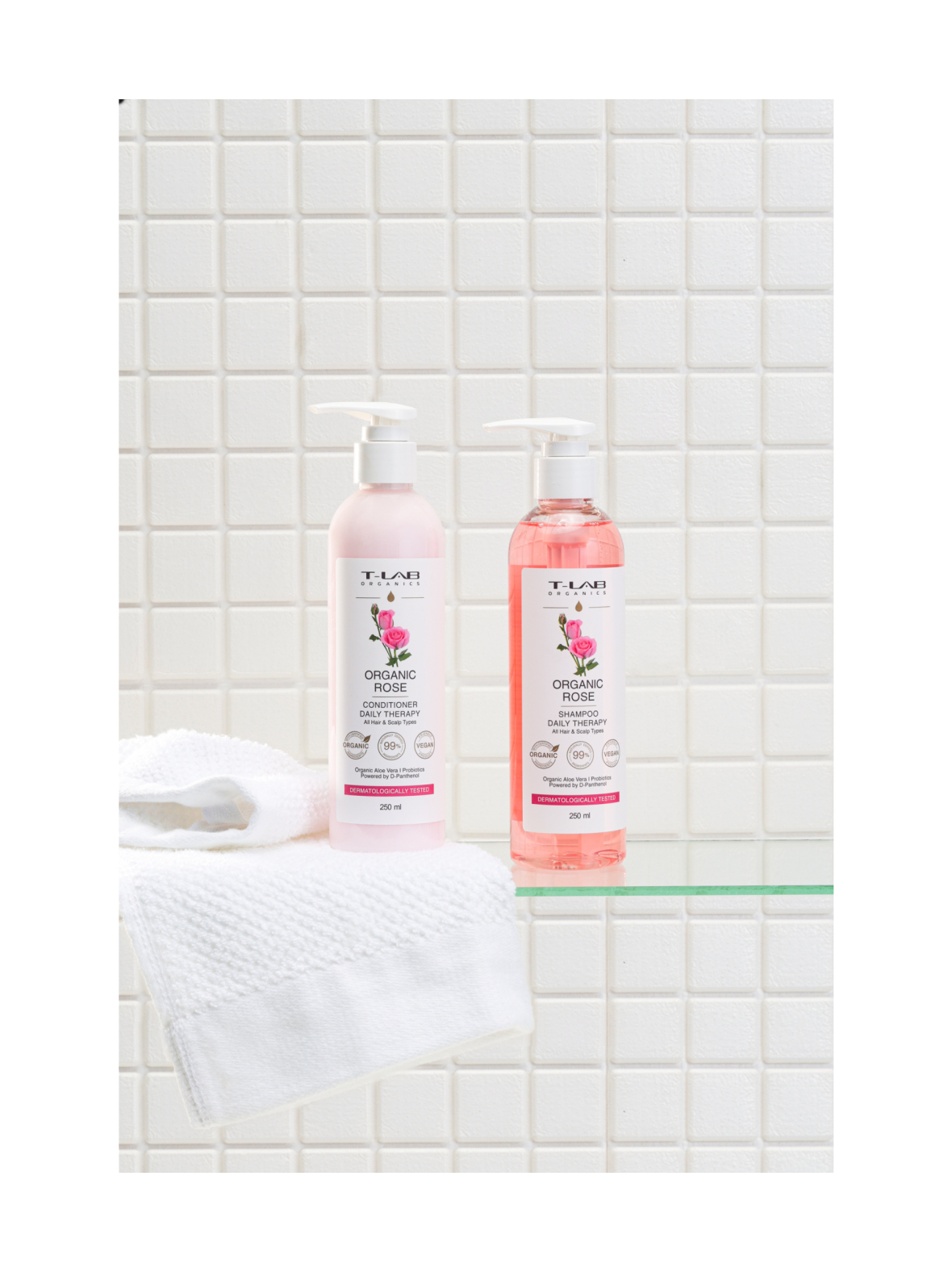 Organic Rose Duo Set -hiustenhoitopakkaus, 2 tuotetta