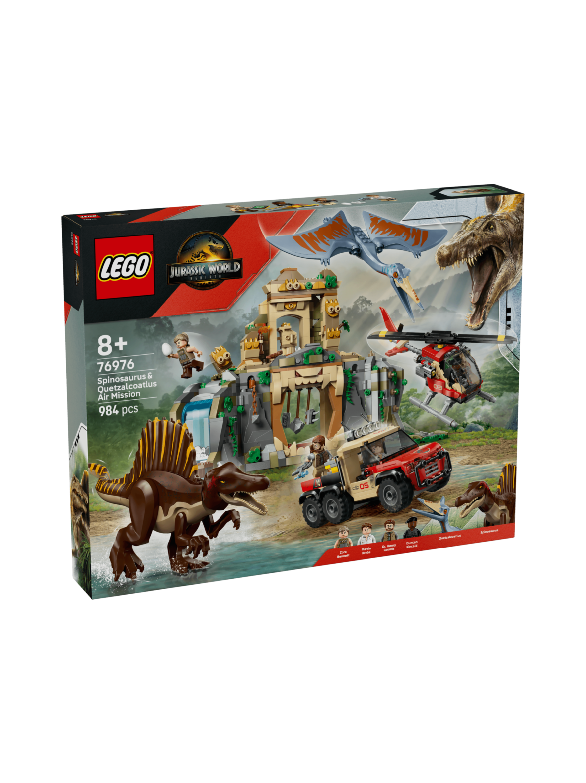 LEGO Jurassic World Spinosauruksen ja Quetzalcoatlusin pako lentäen 76976