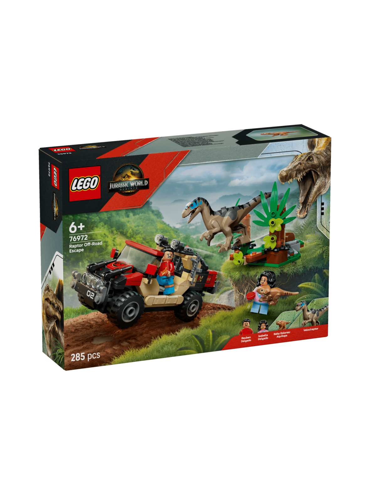 LEGO Jurassic World Raptor ja pako maastoautolla 76972