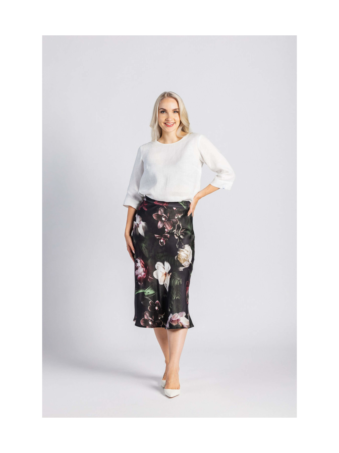 Classic Midi Skirt, Noir