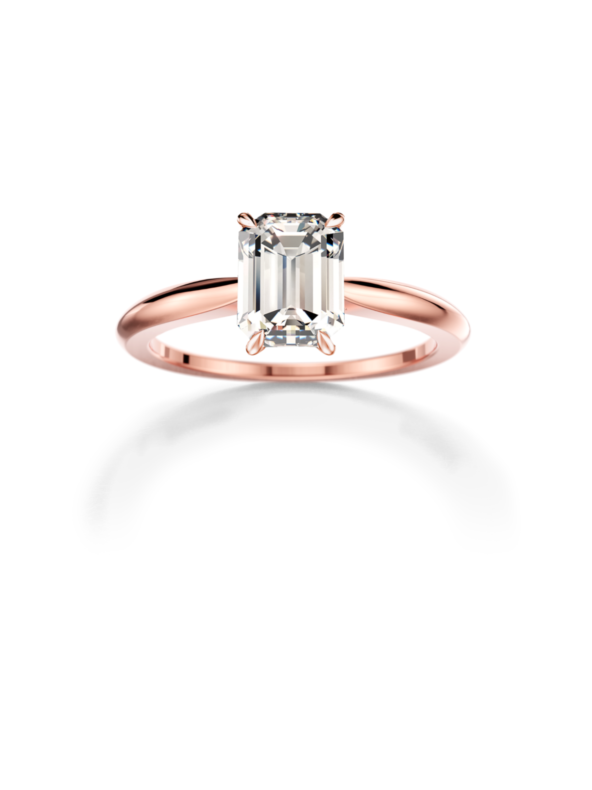 Moon N' Back Sormus 0.50-3.00ct Emerald Ruusukulta