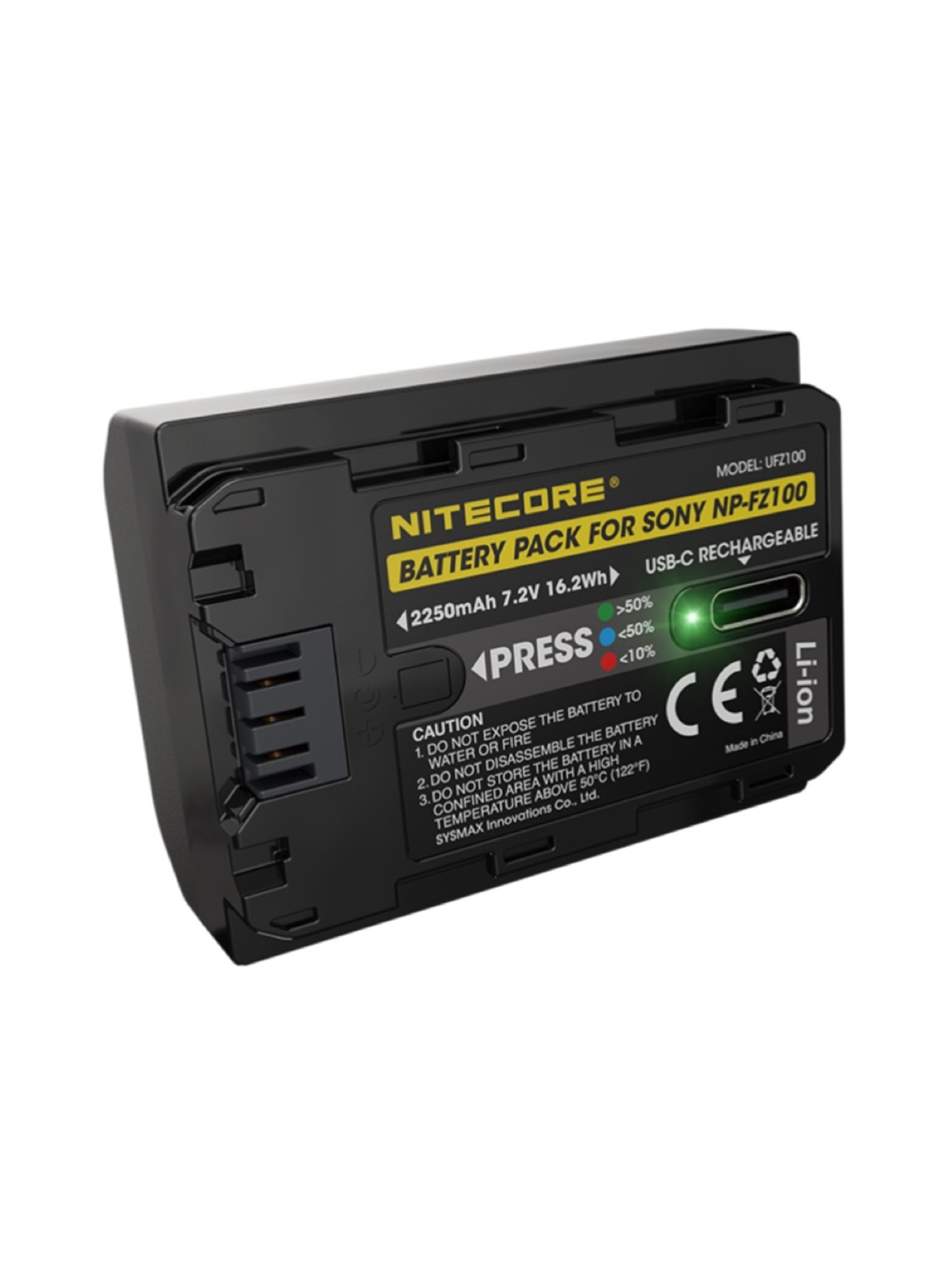 Nitecore UFZ100 USB-C Rechargeable (Sony NP-FZ100) -akku