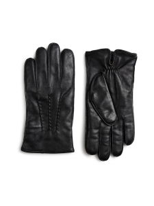 Berkeley - Siena Lthr Gloves -nahkasormikkaat vuorilla - MUSTA | Stockmann
