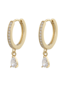 Snö Of Sweden - Camille drop ring ear g/clear - Snö of Sweden - KULTA | Stockmann