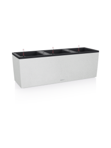 Lechuza - Trio Stone Valkoinen Altakasteluruukku 100x32cm, korkeus 34cm + jalat 15 cm + köynnöskehikko - VALKOINEN | Stockmann