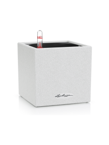 Lechuza - Canto  Stone  Valkoinen Altakasteluruukku  40x40cm, korkeus 40cm + rullalevy - VALKOINEN | Stockmann