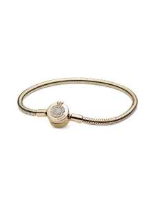 Pandora - Pandora Moments kirkas rannekoru, kruunu, 14k kullattu, kuutiollinen zirkonia – 569046C01 | Stockmann