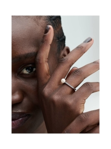 Pandora - Treated Freshwater Cultured Pearl & Pavé Ring - 193158C01 | Stockmann