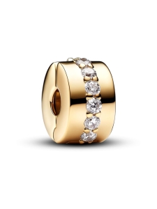 Pandora - 14k Gold-plated clip with clear cubic zirconia | Stockmann