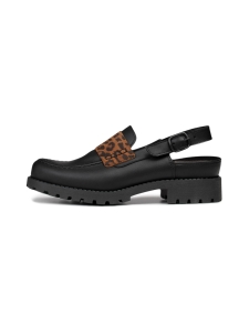 Pomar - TATAR slingback-loaferit - BLACK NAPPA/LEOPARD | Stockmann